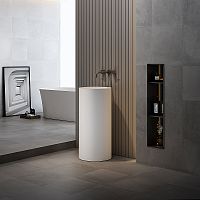 Раковина Vincea VBS-6SP01MW из искусственного камня, 40х40 см, напольная, белый матовый