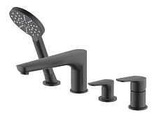 Смеситель Aquatek AQ1148MB Бетта  на борт ванны на 4 отв., черный матовый