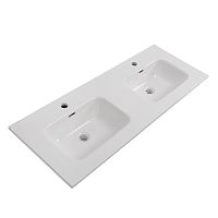 Раковина BelBagno BB1200-2-ETL керамическая 120х46.5 см, с двумя чашами, белая