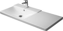 Раковина Duravit 2333120000  P3 Comforts для мебели ассиметричный, с переливом, с 1 отв. под смеситель, вкл. заглушку для перелива, хром, раковина слева, 125x50 см, белая