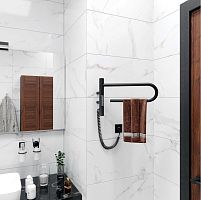 Полотенцесушитель электрический Vincea VTD-1P1BE 39x25 см, таймер, черный матовый