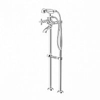 Смеситель Gattoni 1050510C0cr Versilia для ванны с душем, с комплектом (2 шт) ножки для напольной установки смесителя,  цвет хром