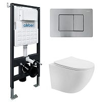 Инсталляция с подвесным унитазом Abber BEQUEM AC1100T-AC0105-AC0120MCH Инсталляция с подвесным унитазом Abber BEQUEM AC1100T-AC0105-AC0120MCH