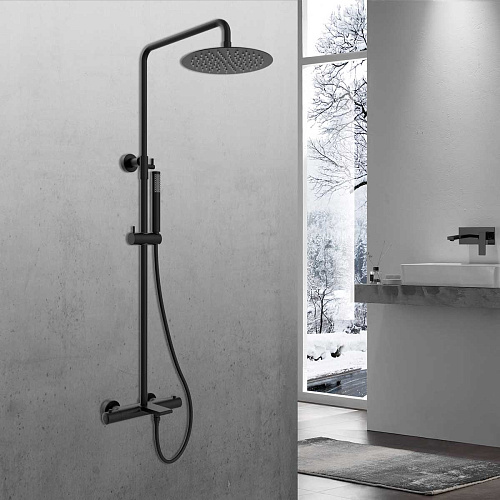 Душевая стойка Vincea VSFS-1V1TMB Vogue термостатическая, черный Душевая стойка Vincea VSFS-1V1TMB Vogue термостатическая, черный