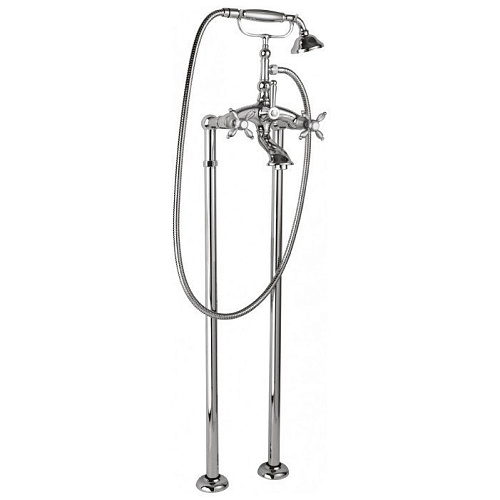 Смеситель Cezares NOSTALGIA-VDP-01-M для ванны, с ручным душем, напольный, хром,ручки металл