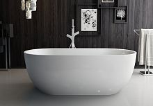 BelBagno BB70-1500-80 Отдельностоящая, овальная акриловая ванна в комплекте со сливом-переливом цвета хром