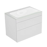 Тумба Keuco 31571300100 Edition 400 под умывальник 70х53.5 см, белый/белое глянцевое стекло