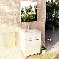 Тумба Comforty 00003120091 Чезана напольная 60х45 см, с раковиной Eggo 60/Next 60, белая