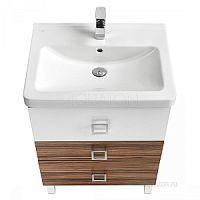 Тумба Акватон 1A145801ST560 Стамбул 65 М под раковину, 61х47 см, белый/эбони темный, хром глянец