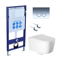 Инсталляция с подвесным унитазом Aquatek ЛУГАНО SET AQUATEK ЛУГАНО-018 4в1