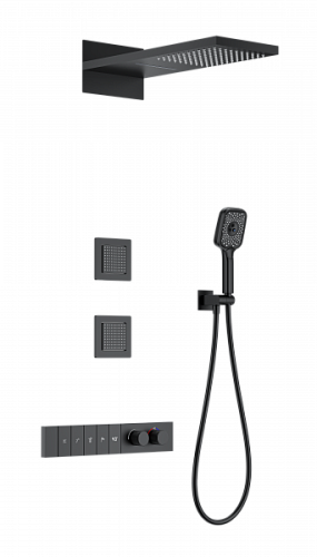 Душевая система с термостатом Wonzon & Woghand  WW-D4538-A-MB