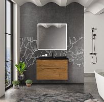 Раковина BelBagno BB900/450-LV-ART-AST-NERO из искусственного камня 90х45 см, черный матовый