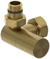 Вентиль Сунержа 051-1402-1234, 3D, левый, (цилиндр) G 1/2" НР х G 3/4" НГ, состаренная латунь