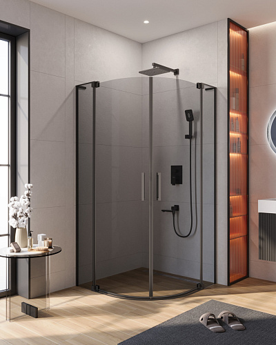 Душевой уголок CEZARES SLIDER-R-2-80/90-GRIGIO-NERO