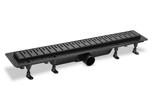 Сливной канал Plastbrno SZA6850 Design 6 комбинированный, решетка из нержавеющей стали, L = 850 мм, черный