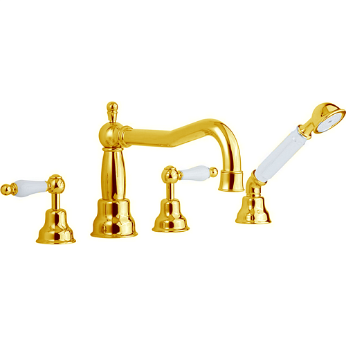 Cisal TS00026424  Arcana Toscana Смеситель на борт ванны на 4 отверстия, цвет золото/белый снят с производства