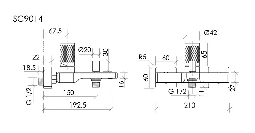 Смеситель для ванны/душа Sancos Nexus SC9014BN