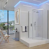 Душевой уголок Veconi RV36-90-01-C5 Rovigo RV-36, 90x90x195 см, профиль хром/стекло прозрачное