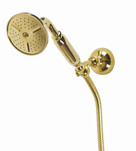 Ручной душ Cezares CZR-KD-03,24-M со шлангом 150 см и держателем, исполнение золото, ручка золото, D-75 мм