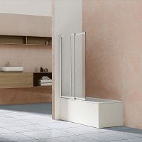 Шторка на ванну Vincea VSB-1E100CL, 100х145 см, профиль хром/стекло прозрачное