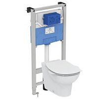 Комплект 3 в 1 Ideal Standard S312801AA15 Contour 21 Prosys: подвесной унитаз детский Rimless S312801 + крышка-сиденье + инсталляция для монтажа, Euro White (евробелый)