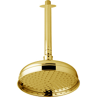Верхний душ Cisal DS01341124 Shower 207 мм Easy Clean с потолочным держателем L305 мм, цвет золото