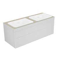 Тумба Keuco 31574750100 Edition 400 под умывальник 140х53.5 см, белый/стекло матовое кашемир