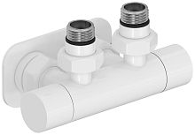 Вентиль Сунержа 12-1416-1234, 2х1/2" угловой скрытый-скрытый EU50, белый (RAL-9003)