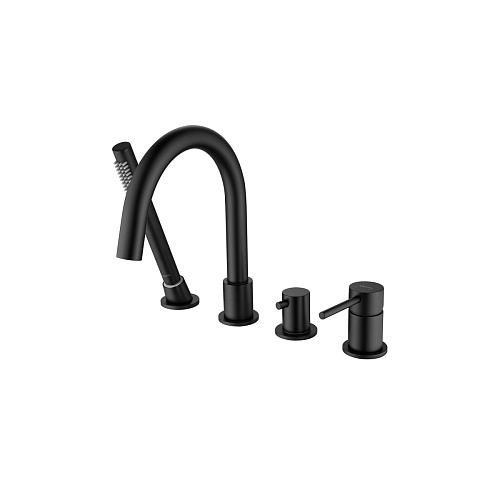 Смеситель Aquatek AQ1348MB Европа на борт ванны на 4 отв., черный матовый Смеситель Aquatek AQ1348MB Европа на борт ванны на 4 отв., черный матовый