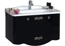 Тумба с раковиной Акватон Венеция 1A1509K0VN950, черный глянцевый