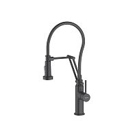 Смеситель Aquatek AQ1388MB Европа для кухни 2jet (профессиональный), черный матовый
