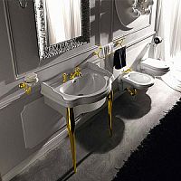 Мебель Kerasan Retro 7362 K6 белая глянцевая для раковины 73 см, ножки золотые 736291, упаковка-2 коробки, 73х77х54