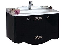 Тумба с раковиной Акватон Венеция 1A1556K0VN950, черный глянцевый