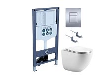 Комплект: Унитаз, Инсталляция, Кнопка смыва Aquatek Гелиос SET AQUATEK ГЕЛИОС PNN-03 4в1