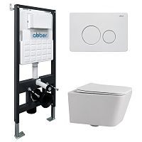 Инсталляция с подвесным унитазом Abber Rechteck AC1201-AC0105-AC0121MW Инсталляция с подвесным унитазом Abber Rechteck AC1201-AC0105-AC0121MW