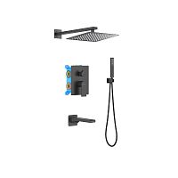 Душевой комплект Aquatek AQ1473MB Лира Set 4 в 1, черный матовый