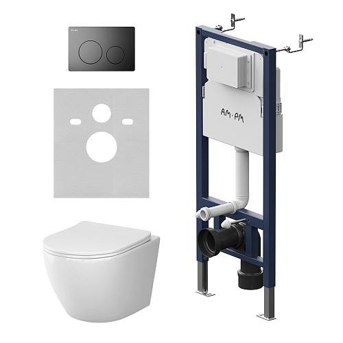 Комплект: Унитаз, Инсталляция, Кнопка смыва AM.PM LIKE IS90138.801901 Комплект: Унитаз, Инсталляция, Кнопка смыва AM.PM LIKE IS90138.801901