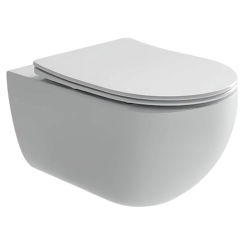 Унитаз Ceramica Nova CN3015 Long Rimless подвесной, 36.5х55.5 см, глубокий смыв, с ультра тонкой крышкой-сиденьем, белый