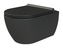Подвесной унитаз с крышкой  Boheme NERO 961-SET-B черный матовый