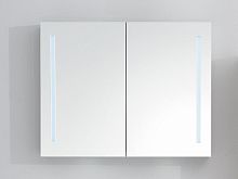 Зеркальный шкаф с двумя распашными дверьми с нижней подсветкой и LED подсветкой дверей BelBagno SPC-2A-DL-BL-900, 900x126x700, белый