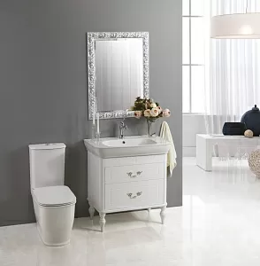 Тумба под раковину BelBagno PRADO-800-2C-PIA1-BL напольная с двумя выдвижными ящиками Bianco Lucido, 71х44х76