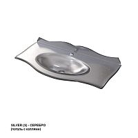 Раковина Caprigo OW15-11013-S Bourget стеклянная с бортиком 94х46 см, серебро
