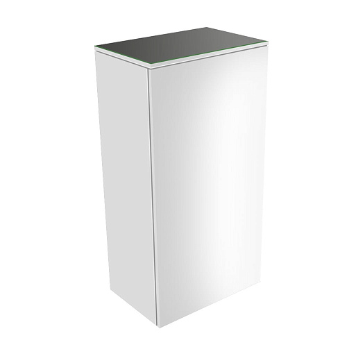 Шкаф-пенал Keuco 31725800001 Edition 400 средний 90х45 см, петли слева, белый глянцевый/стекло глянцевое антрацит купить недорого в интернет-магазине Керамос