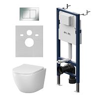 Комплект: Унитаз, Инсталляция, Кнопка смыва AM.PM LIKE IS90251.801900