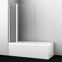 Шторка для ванны WasserKRAFT 35P02-110W Leine 35P распашная, прозрачное стекло