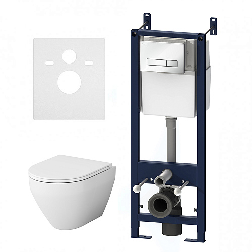 Комплект: Унитаз, сиденье, инсталляция, кнопка AM.PM Spirit IS30201.701700 купить недорого в интернет-магазине Керамос