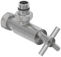 Вентиль Сунержа 071-1408-1234 угловой, (крест) G 1/2" НР х G 3/4" НГ, сатин