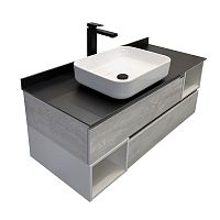 Тумба Comforty 00-00013222 Прага подвесная 120х52 см, со столешницей/раковиной T-Y9378, дуб белый/серый Тумба Comforty 00-00013222 Прага подвесная 120х52 см, со столешницей/раковиной T-Y9378, дуб белый/серый