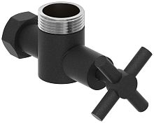 Вентиль Сунержа 15-1304-0134 угловой н/ж (крест) G 1" нар.р. / G 3/4" н. г., муар темный титан