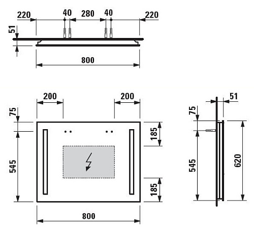 Зеркало Laufen Case 4.4723.6.996.144.1